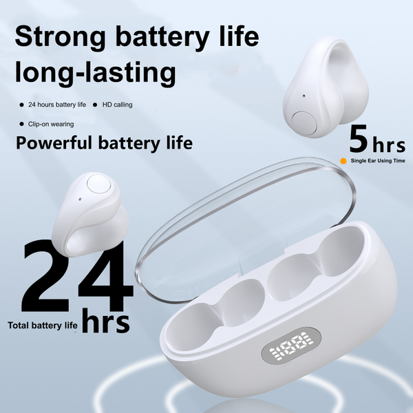 Clip-On Wireless Earbuds withLED Display