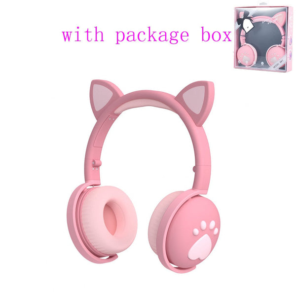 Glowing Cute LED Cat Ear Bluetooth Headphoneswith Mic