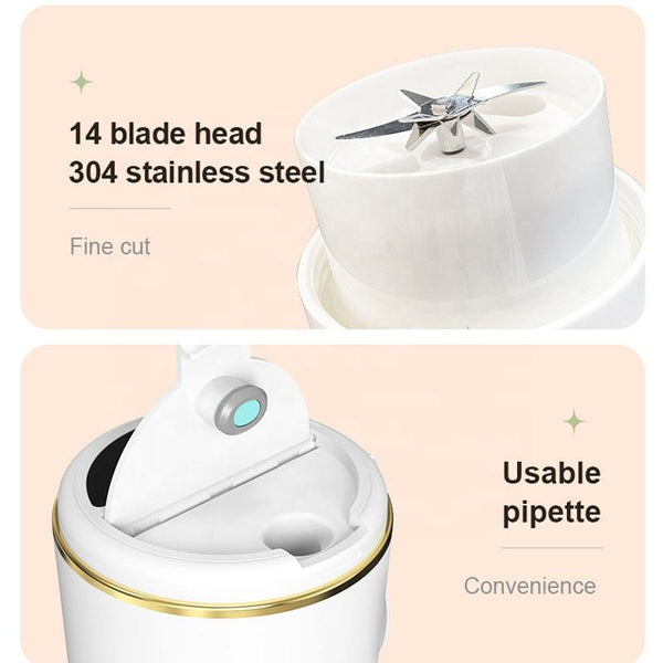 Portable 340ml Automatic Mini Mixer Blender Cup Rechargeable USB Water Juicer for Fruit & Vegetables Direct Drinking