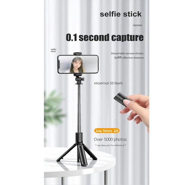 360Β° Rotation Selfie Stick Tripod with Wireless Remote for iPhone & Android Phone